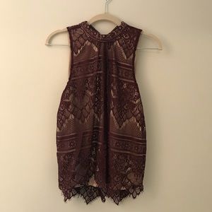 Lauren Conrad High neck Lace Tank